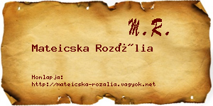 Mateicska Rozália névjegykártya